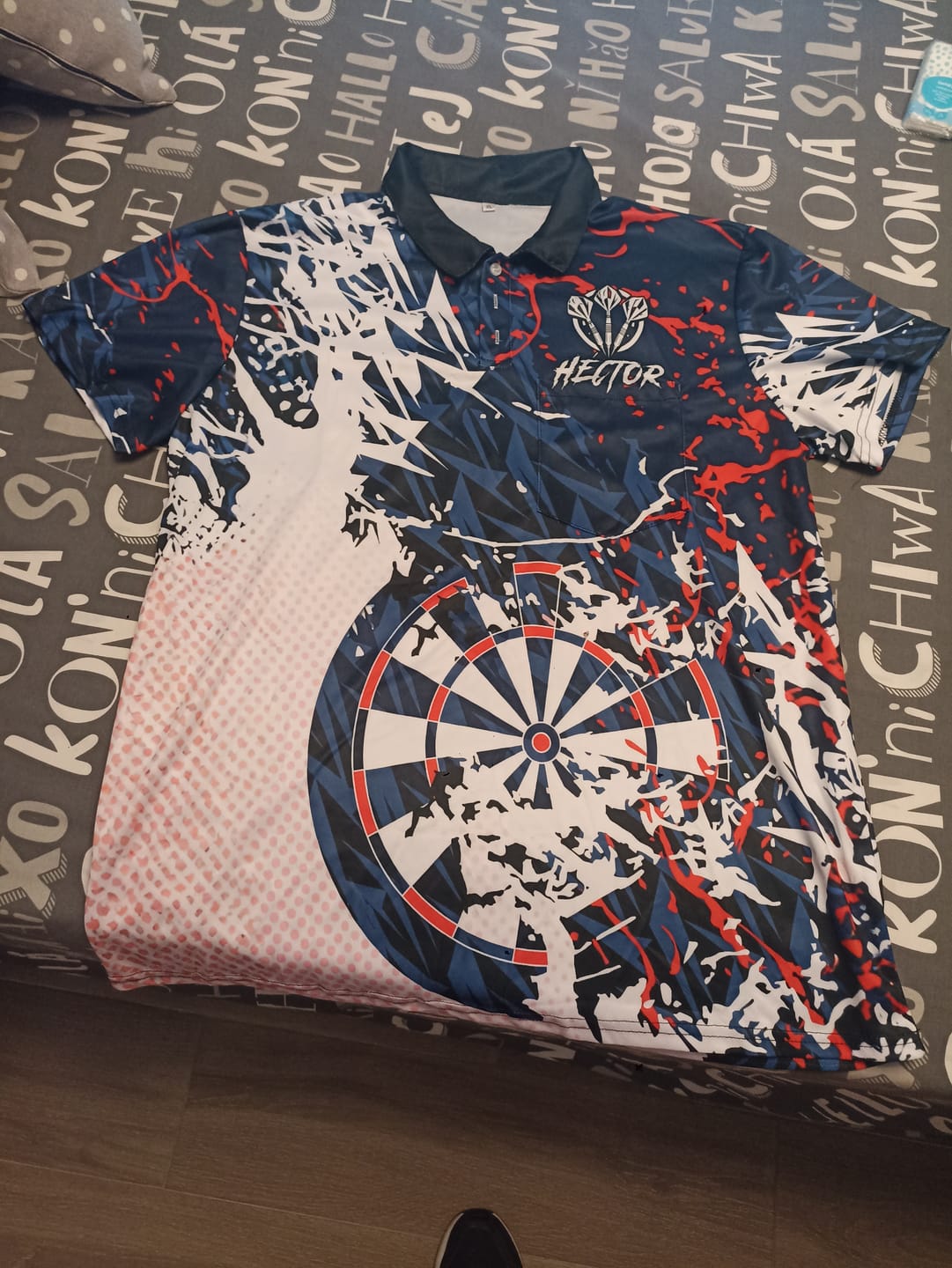 Customer photo review of Maxcorners Darts Shirt Abstract Paint Splash Modern Dartboard Multicolor Options Personalized Name, Team Name 3D Shirt (4 Colors)