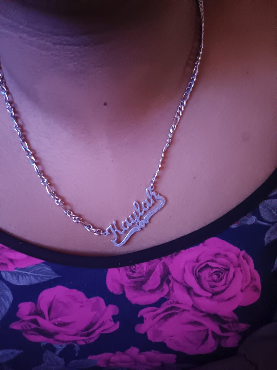 Customer photo review of Diamond Cut Heart Name Necklace