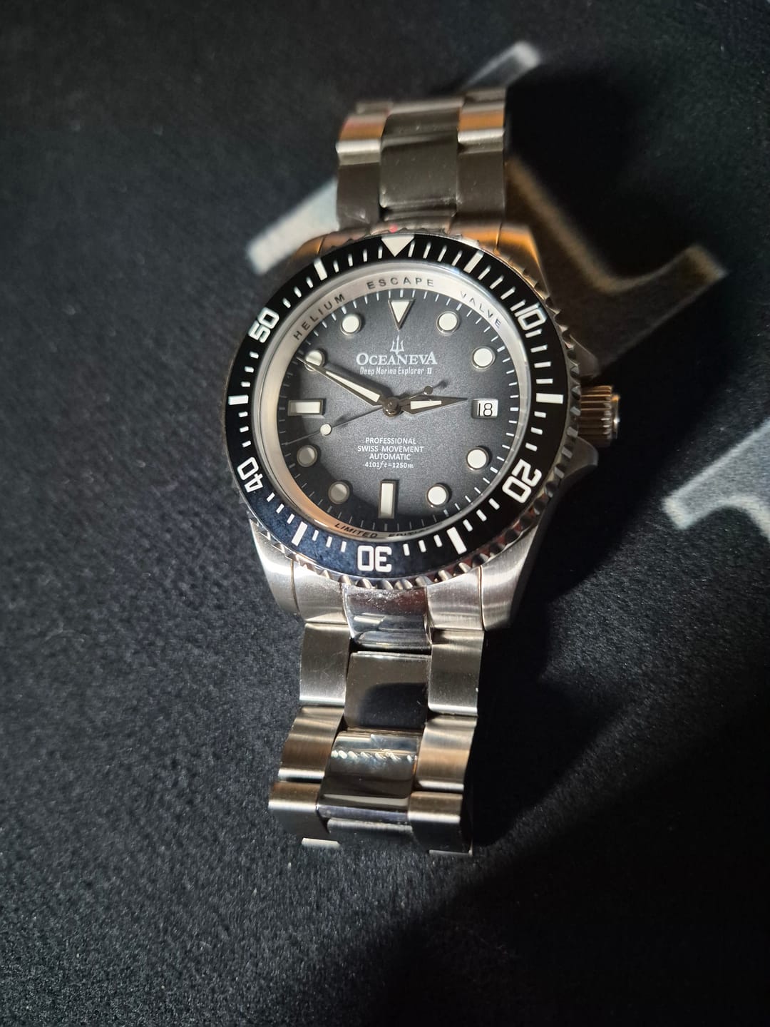Customer photo review of Oceaneva Men's Deep Marine Explorer II 1250M Pro Diver Watch Gray Fade Dial