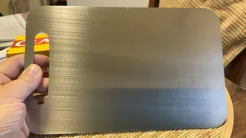 Customer photo review of Stainless Steel Cutting Board