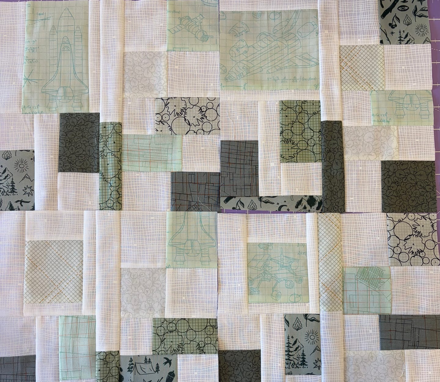 Customer photo review of Rocket Science Fabric Collection - Stellar Engineering White