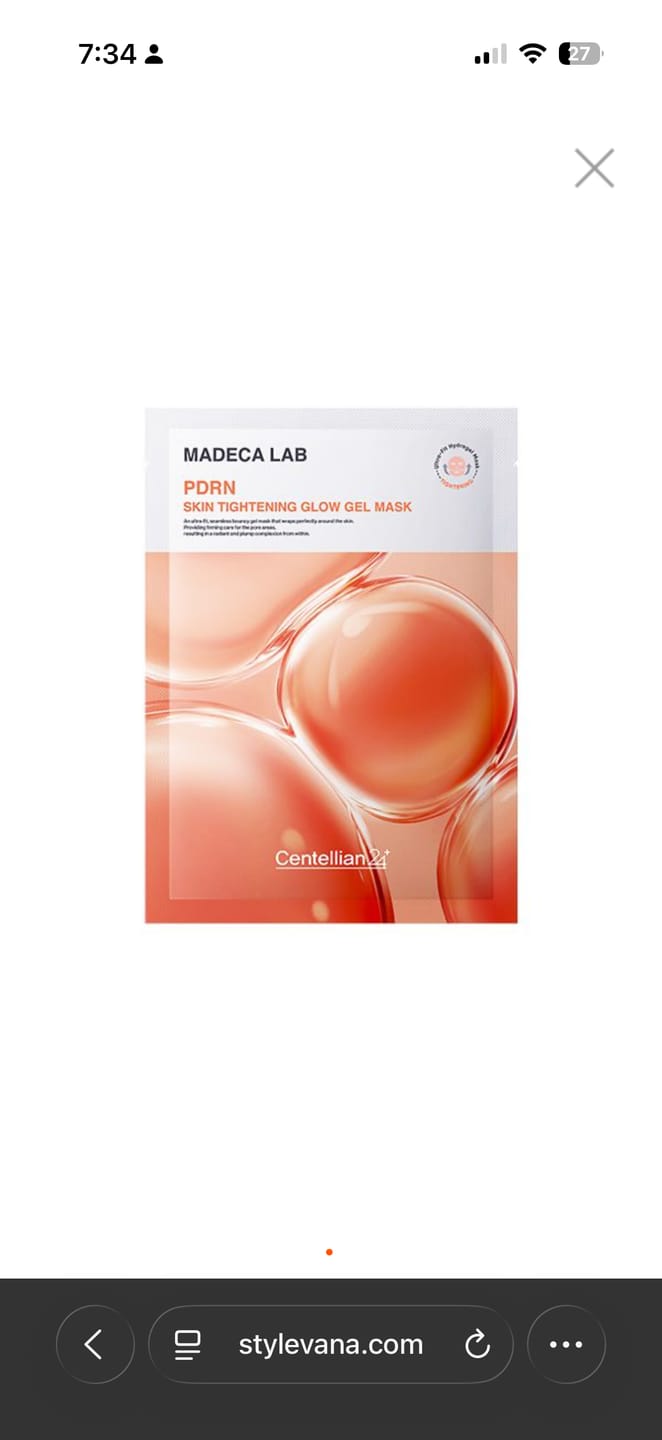 Customer photo review of Madeca Lab PDRN Skin Tightening Glow Gel Mask 5ea