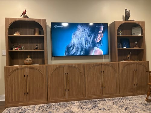 Customer photo review of Jagger Wood Door Entertainment Center Wall Unit (6-Piece)