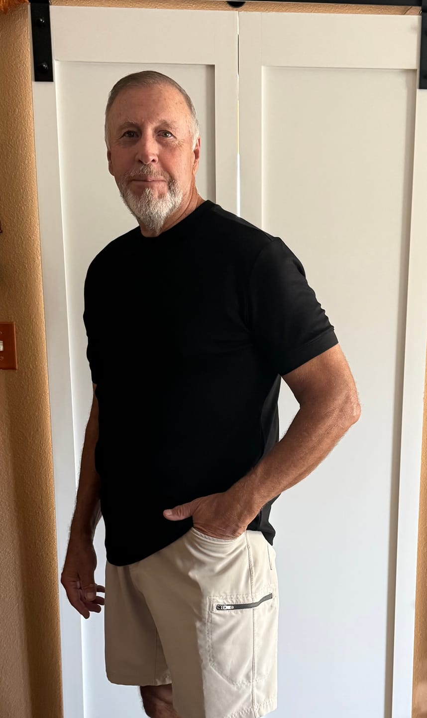 Customer photo review of Mock Neck T-Shirt