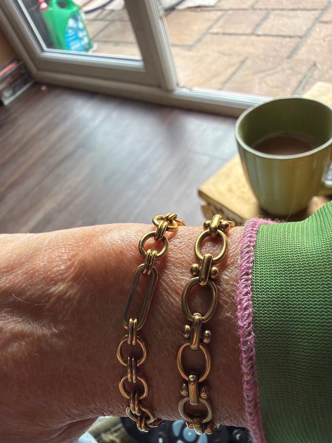 Customer photo review of Iris Chunky Gold Bracelet