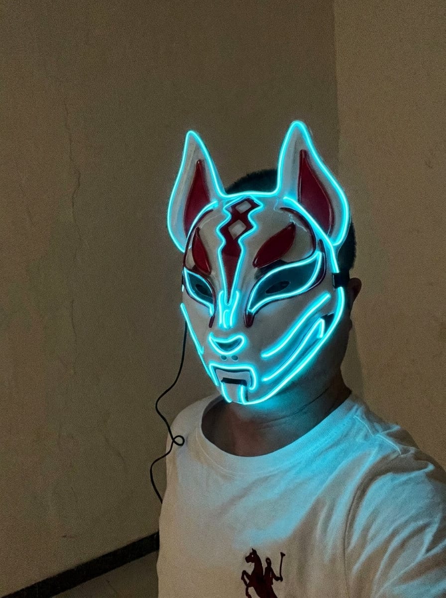 Customer photo review of Cyberpunk Kitsune Mask