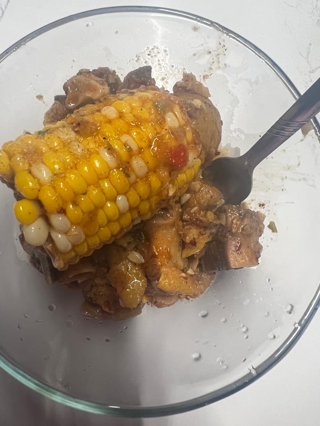 Customer photo review of Pig feet bag      corn &potatoes