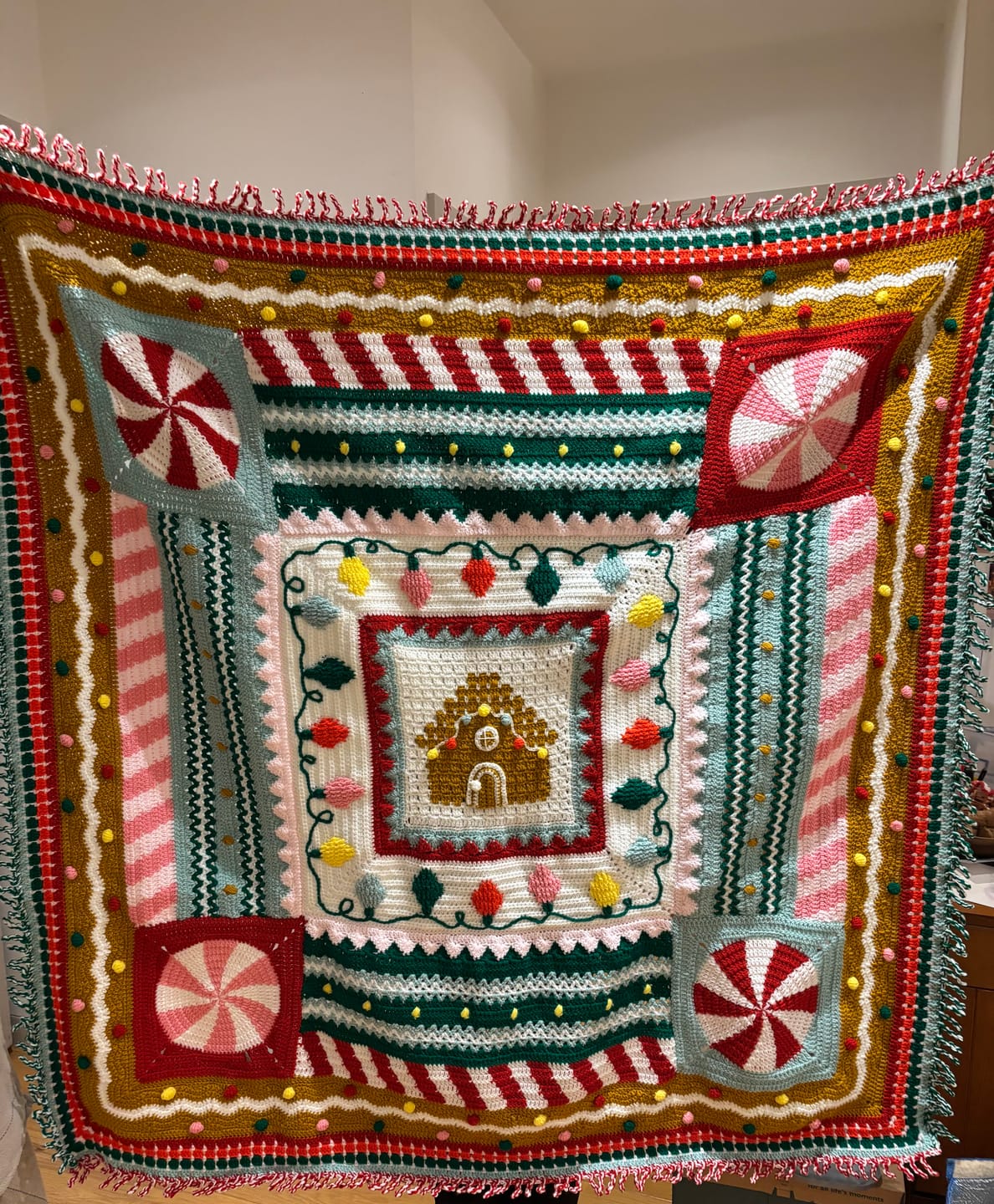 Customer photo review of Gingerbread Blanket Yarn Pack, Free Pattern & Video