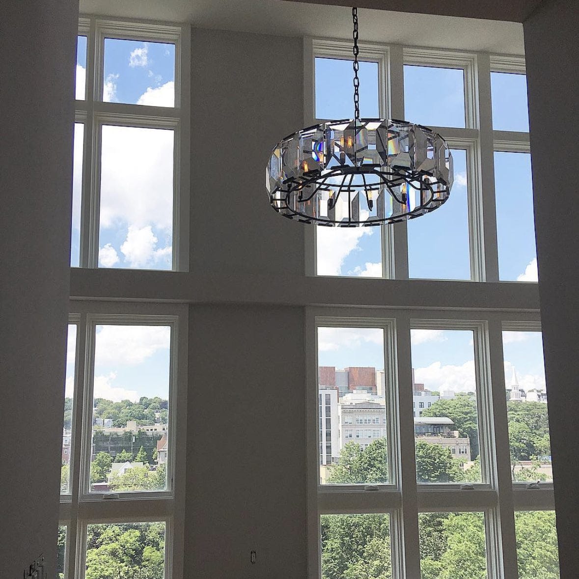 Customer photo review of Horlow Crystal Round Chandelier