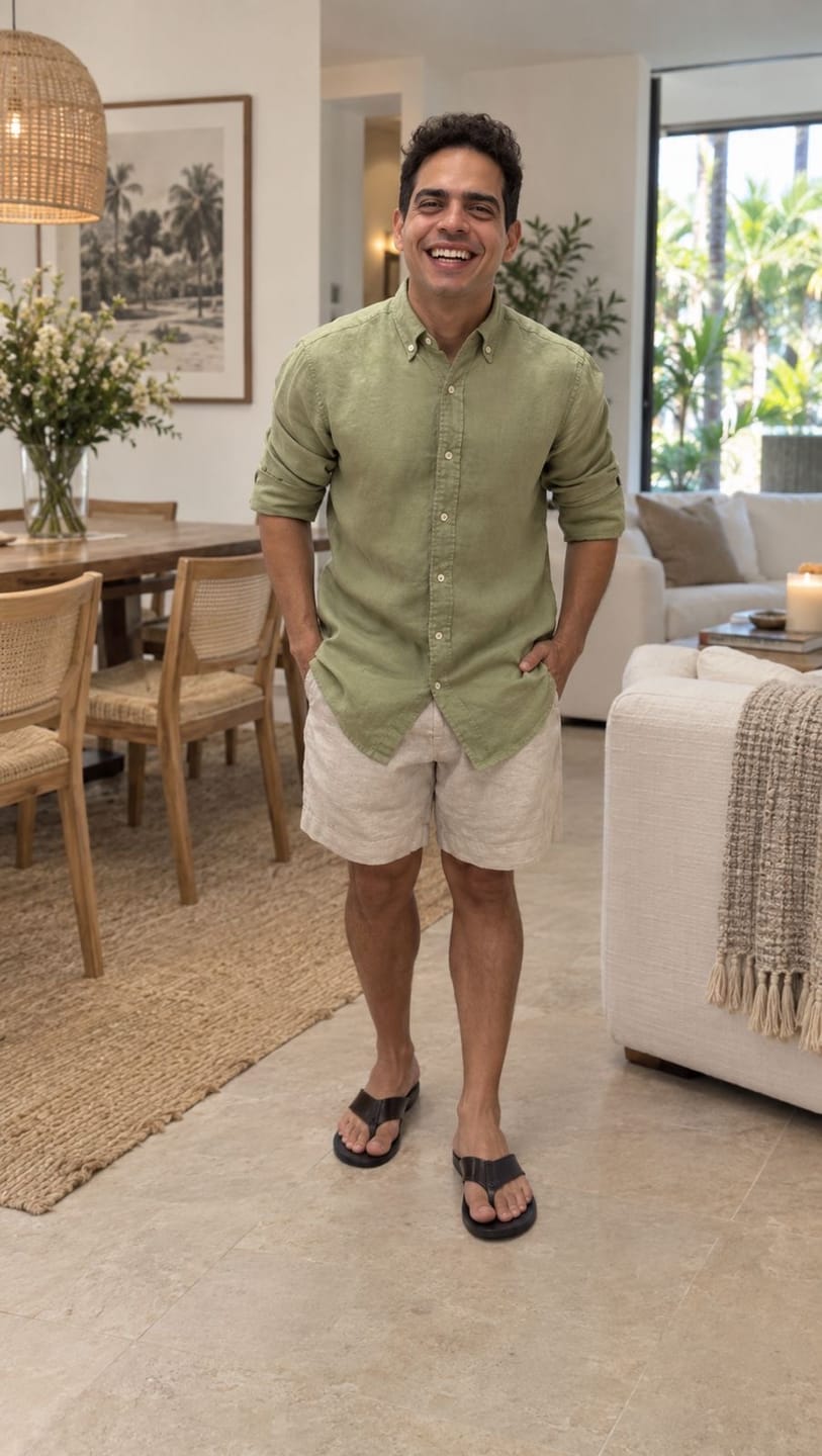 Customer photo review of Siesta Key Linen Shorts
