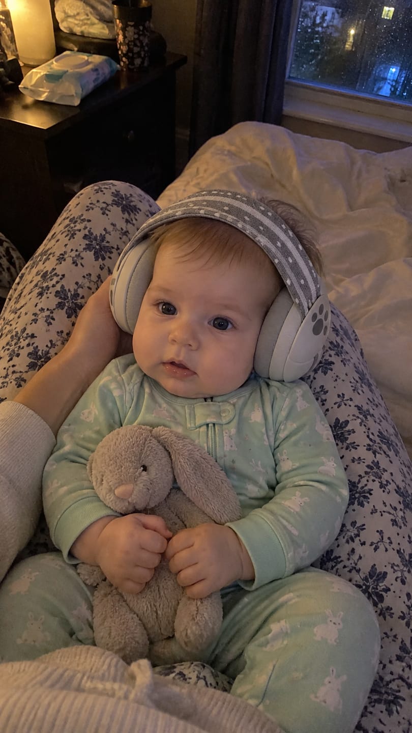 Customer photo review of TinyHush Baby Ear Muffs