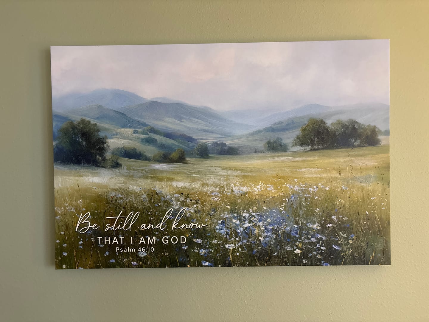 Customer photo review of Be Still And Know That I Am God Psalm 46:10 Wall Art Canvas Print