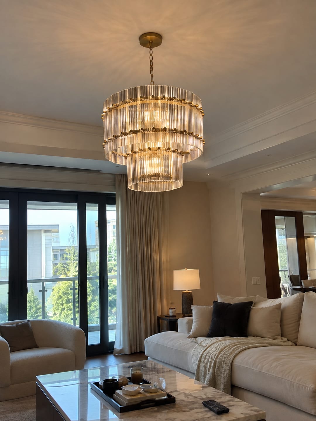 Customer photo review of San Marcon Two-Tier Round Chandelier