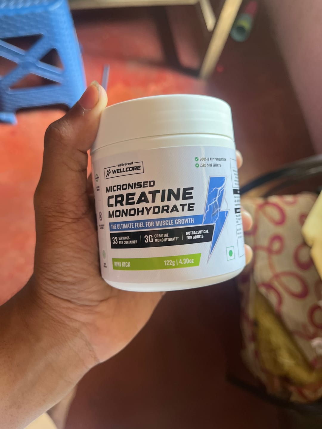 Customer photo review of Wellcore - Pure Micronised Creatine Monohydrate | Kiwi Kick (122g, 33 servings)
