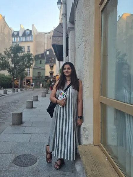 Customer photo review of Nyra Woven Cotton Maxi Dress