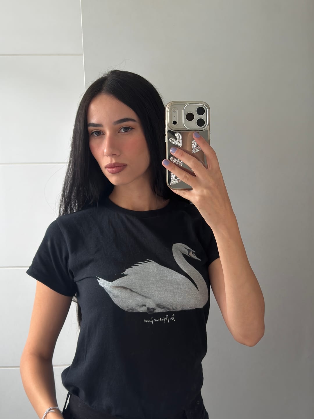 Customer photo review of swan song baby tee