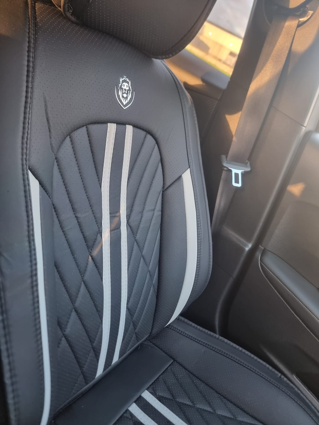 Vivienne B.'s car with Black & Gray seat covers