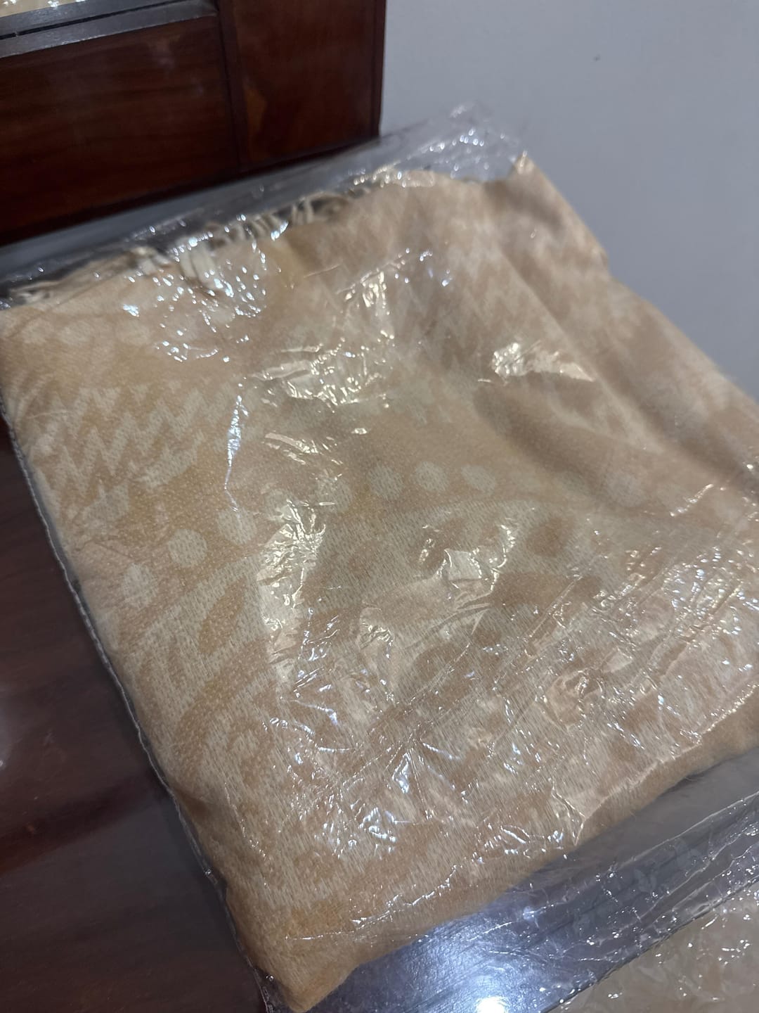 Customer photo review of Soft Weave Shawl - Camel