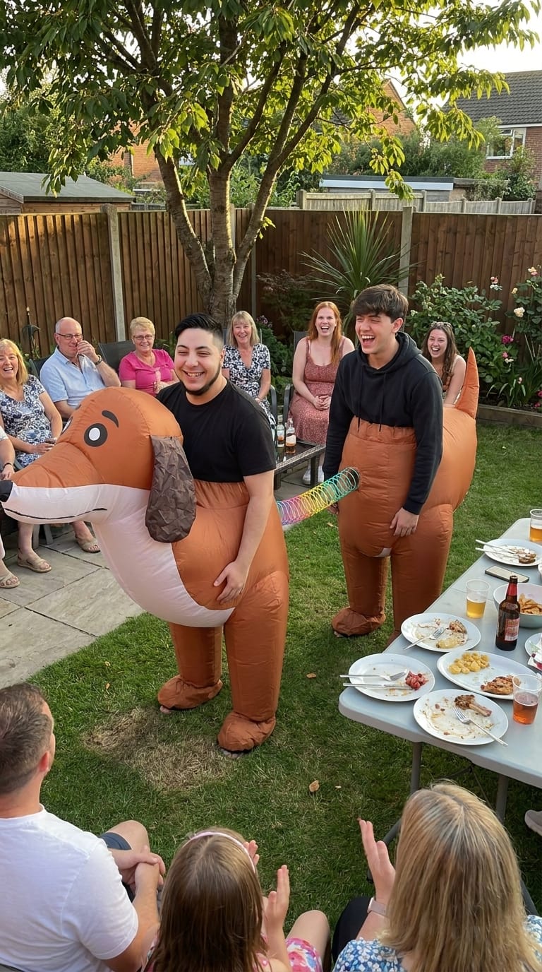 Customer photo review of Inflatable Spring Dog Costume