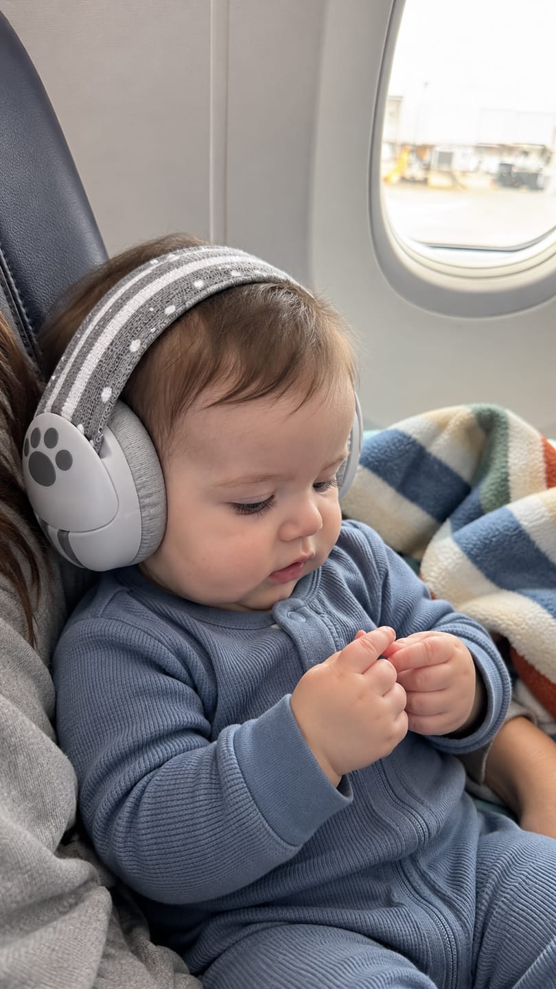 Customer photo review of TinyHush Baby Ear Muffs
