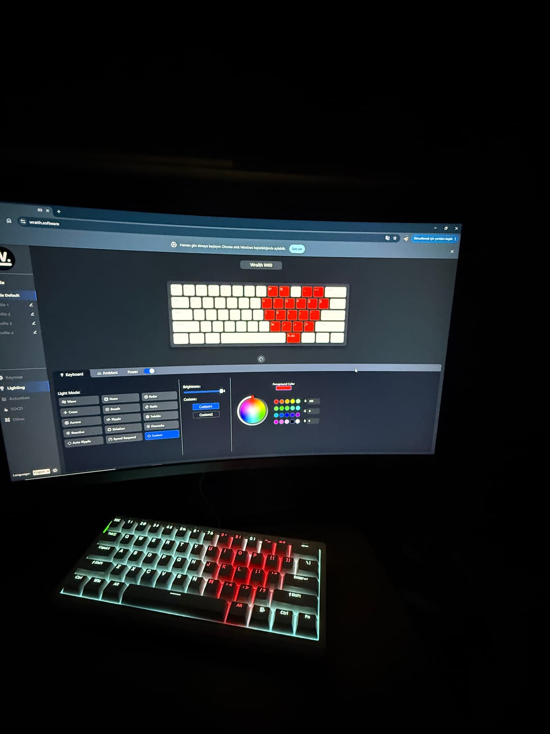 Customer photo review of Wraith W60 Klavye (Manyetik Switch / HE)