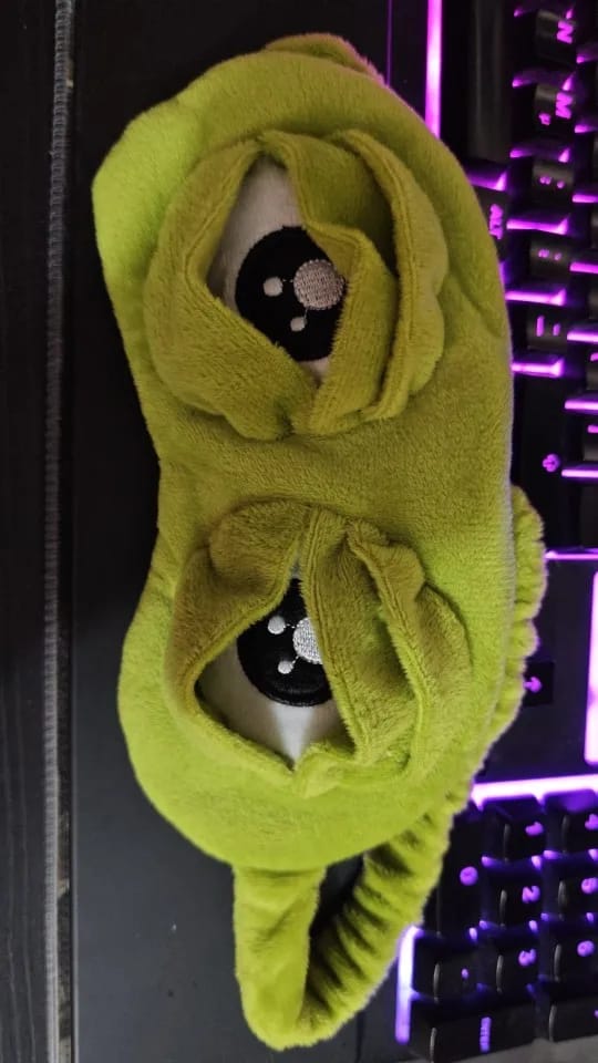 Customer photo review of Froggy's Ribbit Sleep Mask