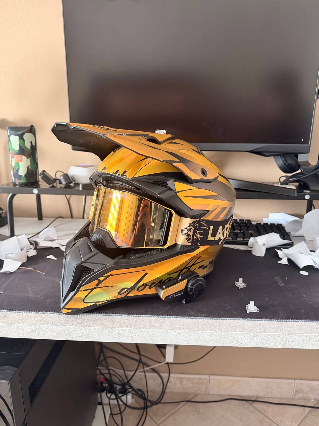 Customer photo review of Matching helmet graphics