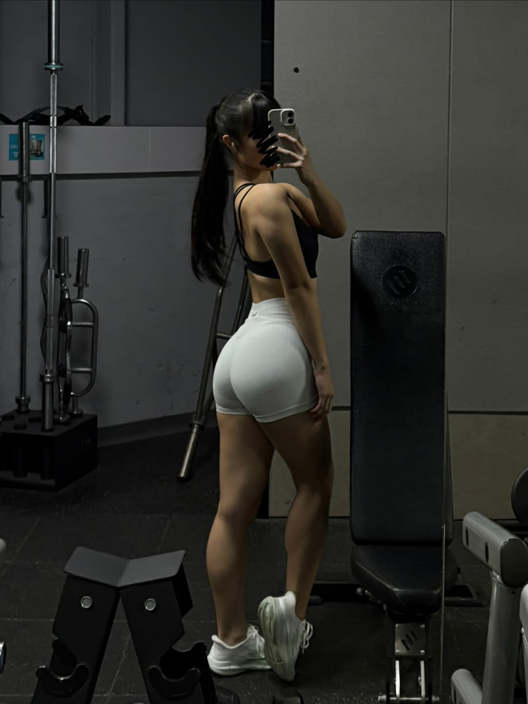 Customer photo review of SuperSculpt Scrunch Bum Shorts