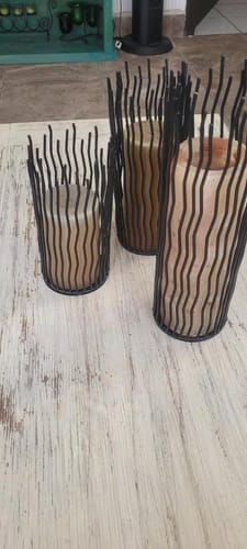 Customer photo review of Black Iron Candle Holder