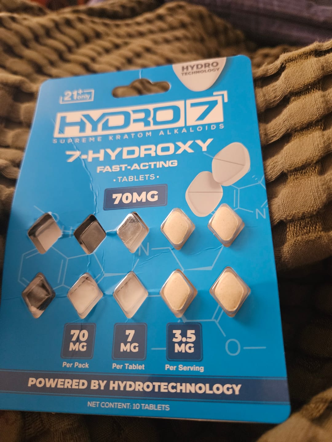 Customer photo review of 7-Hydroxy Tablets - 7MG (10 Count) 70MG