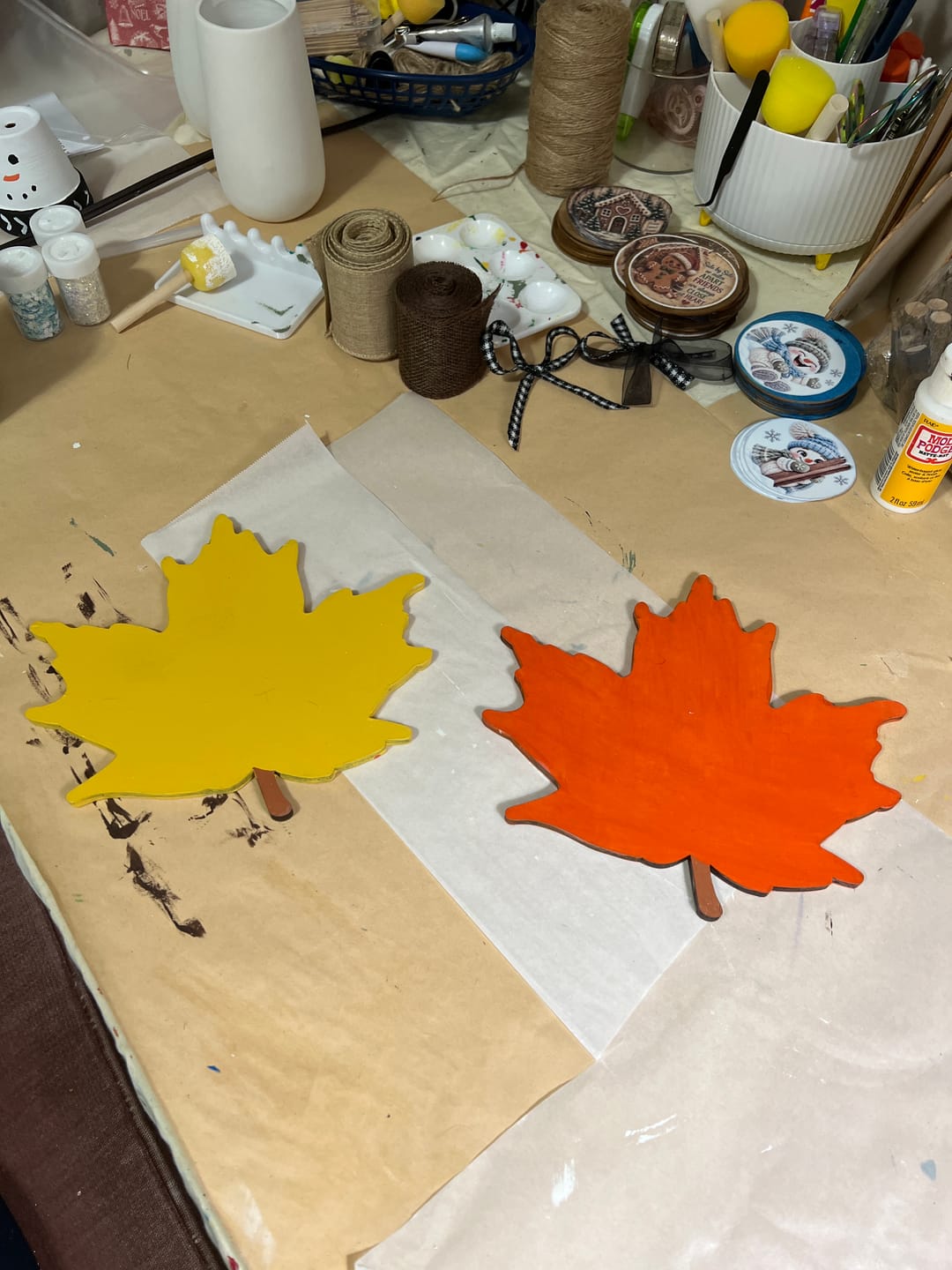 Customer photo review of Unfinished Wood Maple Leaf Shape - Craft - up to 46" DIY