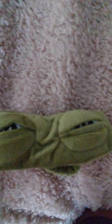 Customer photo review of Froggy's Ribbit Sleep Mask