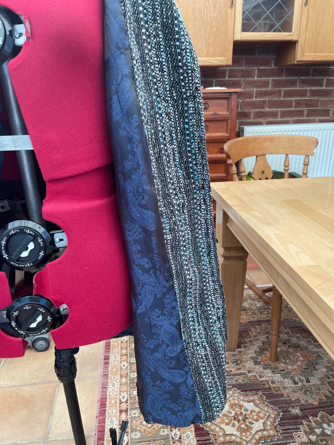 Customer photo review of Paisley Jacquard Lining Fabric