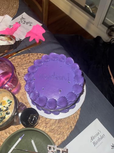 Customer photo review of Monochrome Message Cake