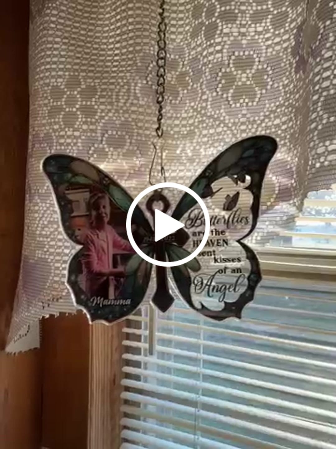 Customer video review of Personalized Memorial Butterfly Car Hanger with Photo – Always With You