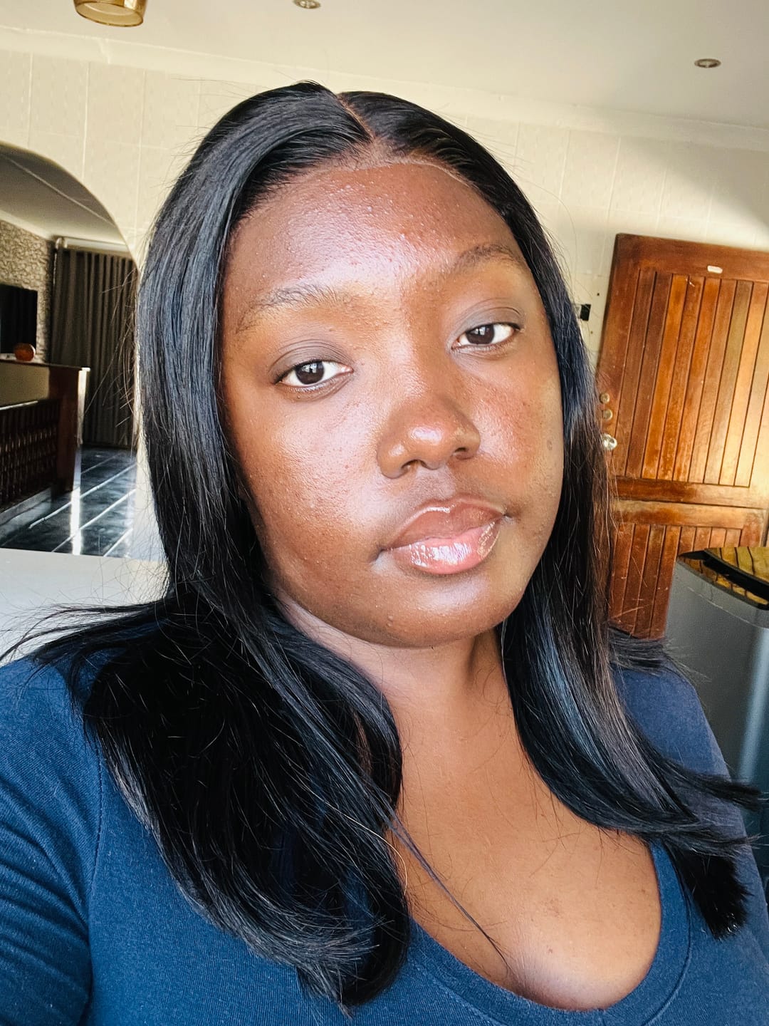 Customer photo review of Wear And Go Pre-Bleached Double Drawn Bob With 7 X 5 Closure Wigs
