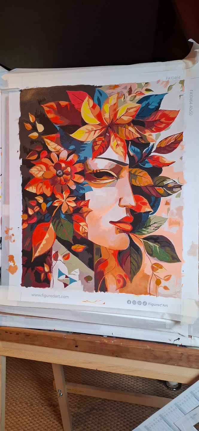 Customer photo review of Masque feuilles d'Automne inspiré de Picasso