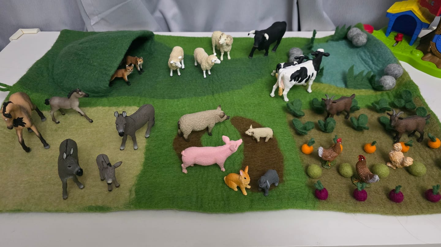 Customer photo review of Large Farm Play Mat Playscape