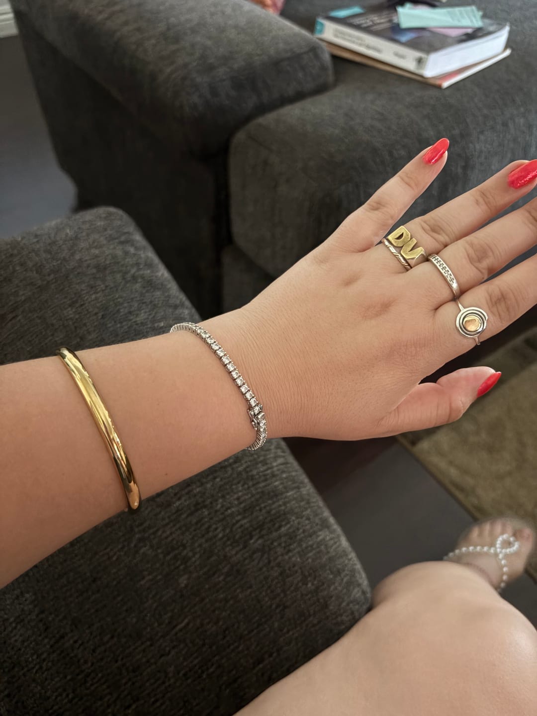 Customer photo review of Classic Chunky Gold Bangle