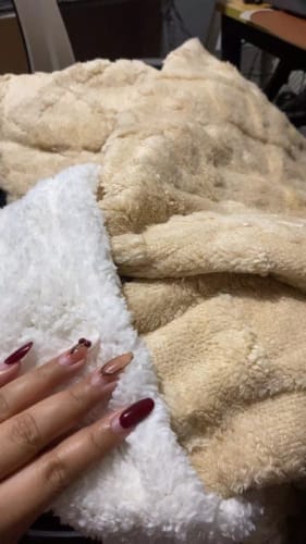 Customer photo review of Sherpa Fleece Throw