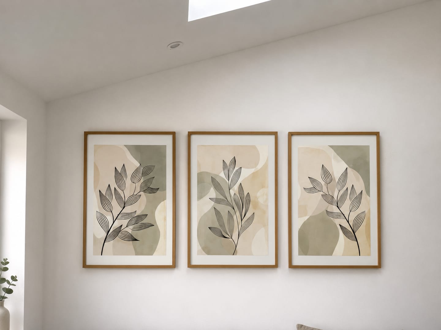 Customer photo review of Set of 3 Sage Green & Beige Abstract Wall Prints
