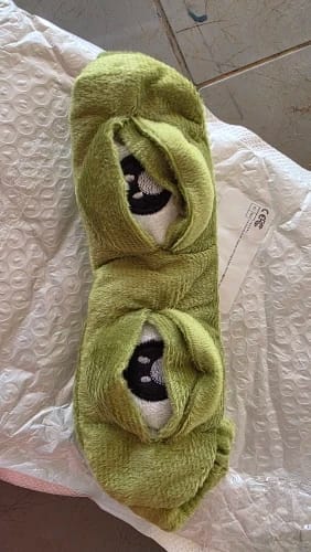 Customer photo review of Froggy's Ribbit Sleep Mask