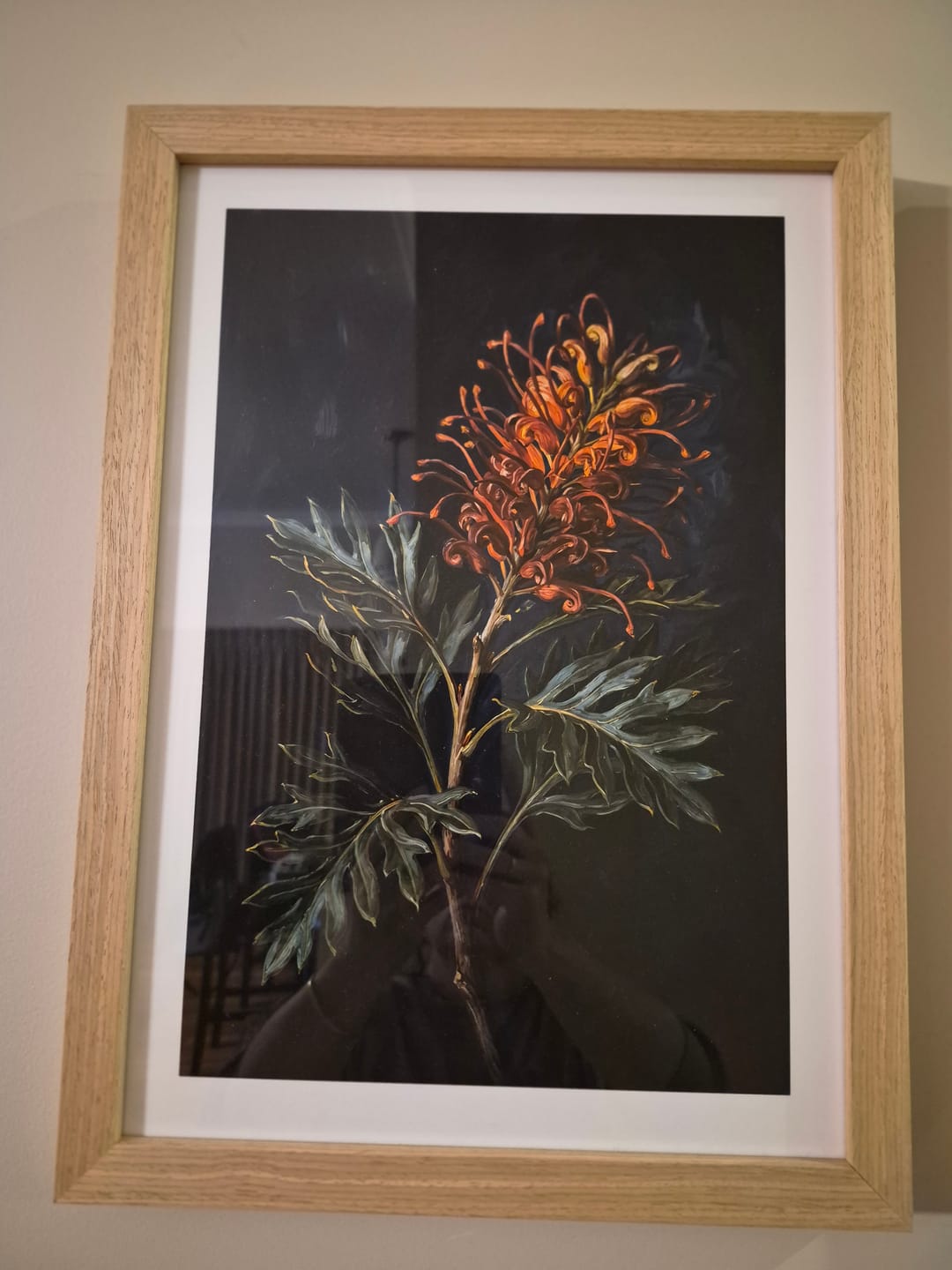 Customer photo review of Grevillea On Navy Botanicals Study | Art Print