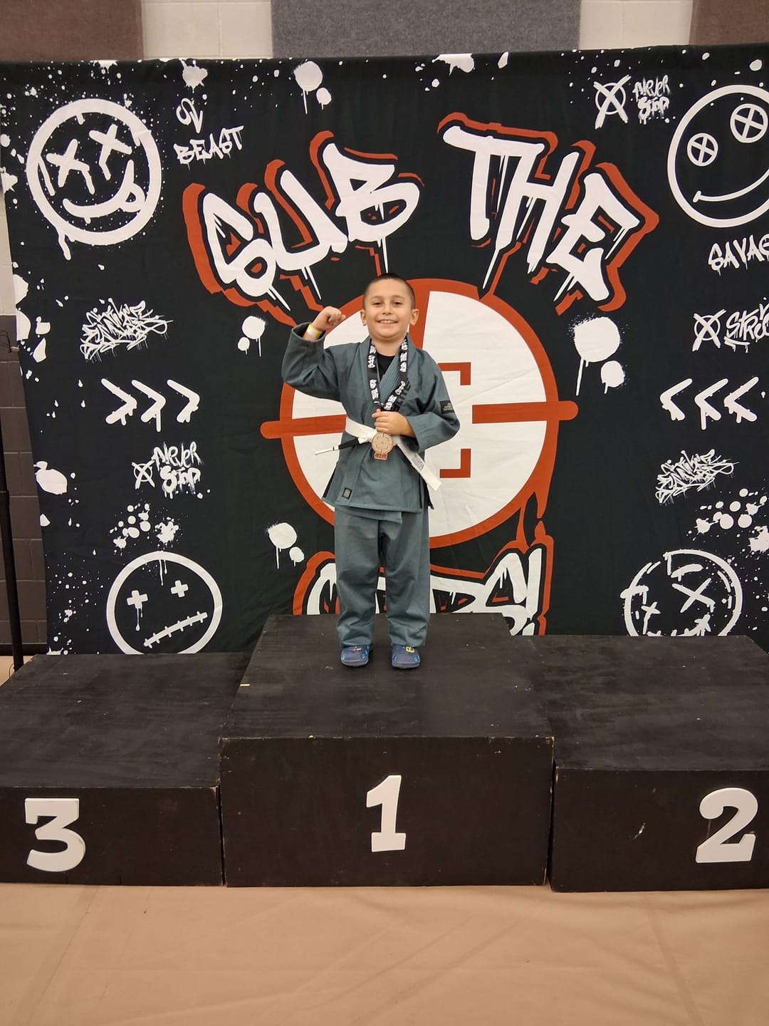 Customer photo review of Core Gray Brazilian Jiu Jitsu Kids BJJ Gi