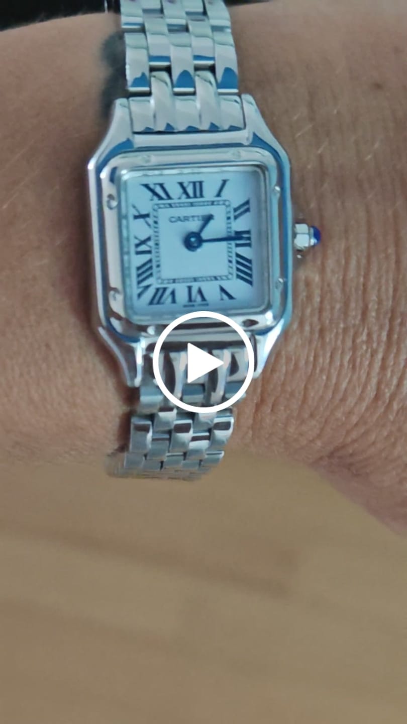 Customer video review of PANTHERE DE CARTIE 22MM QUARTZ STEEL WHITE DIAL