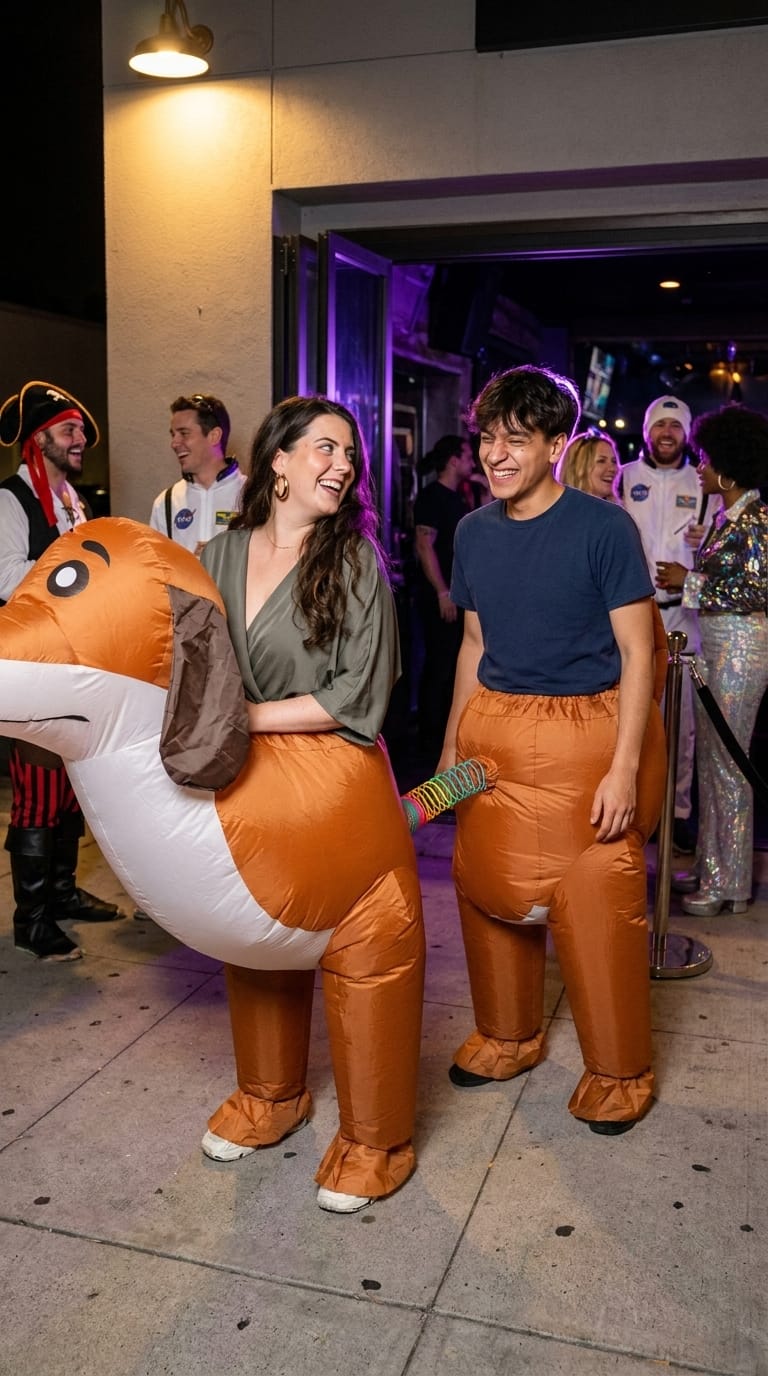 Customer photo review of Inflatable Spring Dog Costume