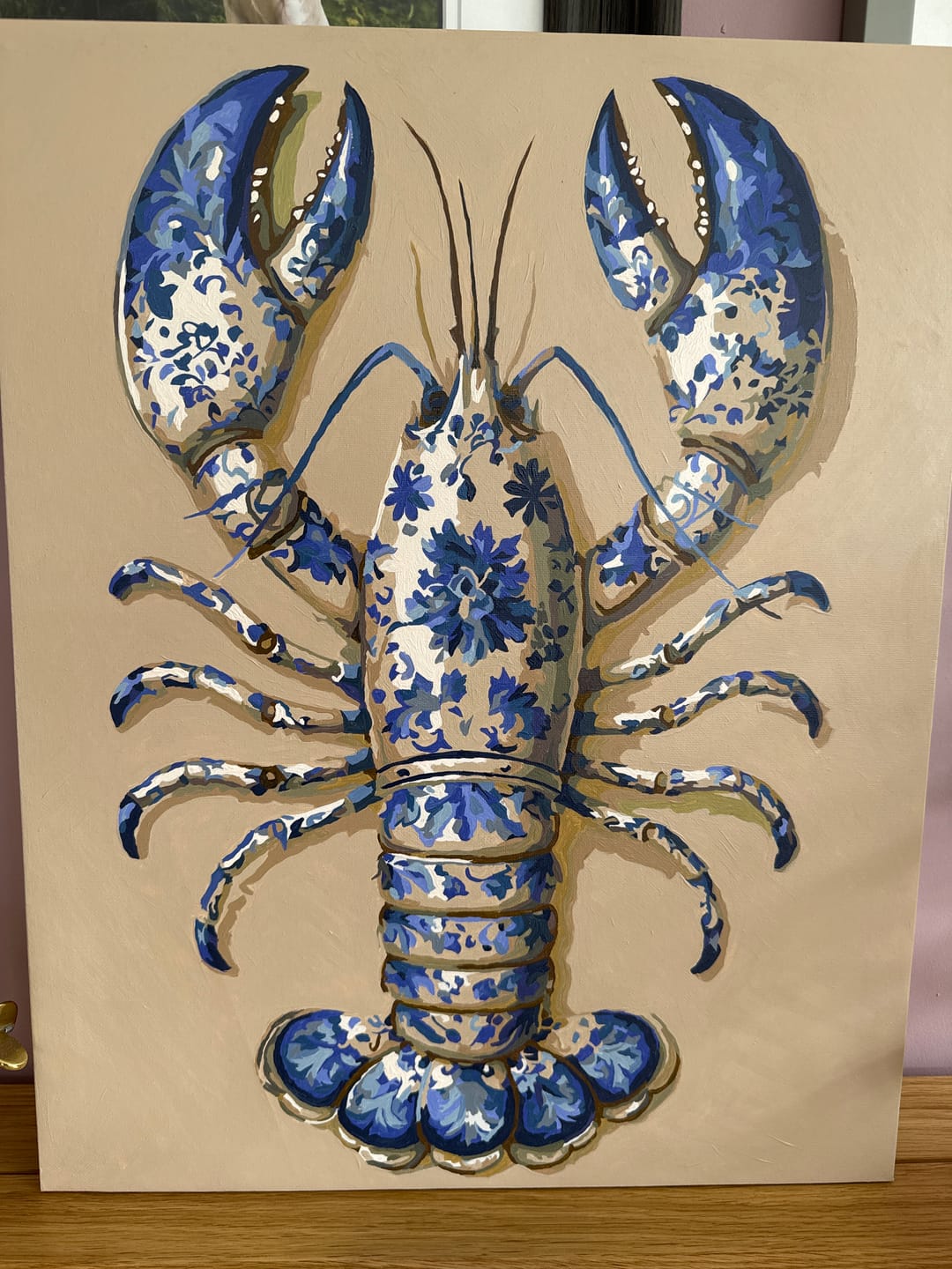 Customer photo review of Delft Lobster | Paint by Number
