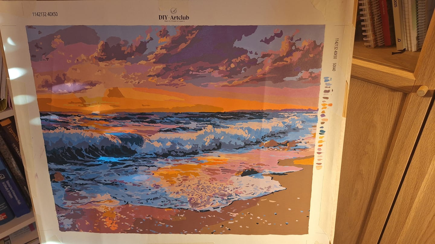 Customer photo review of Pink sunset | Paint by Number