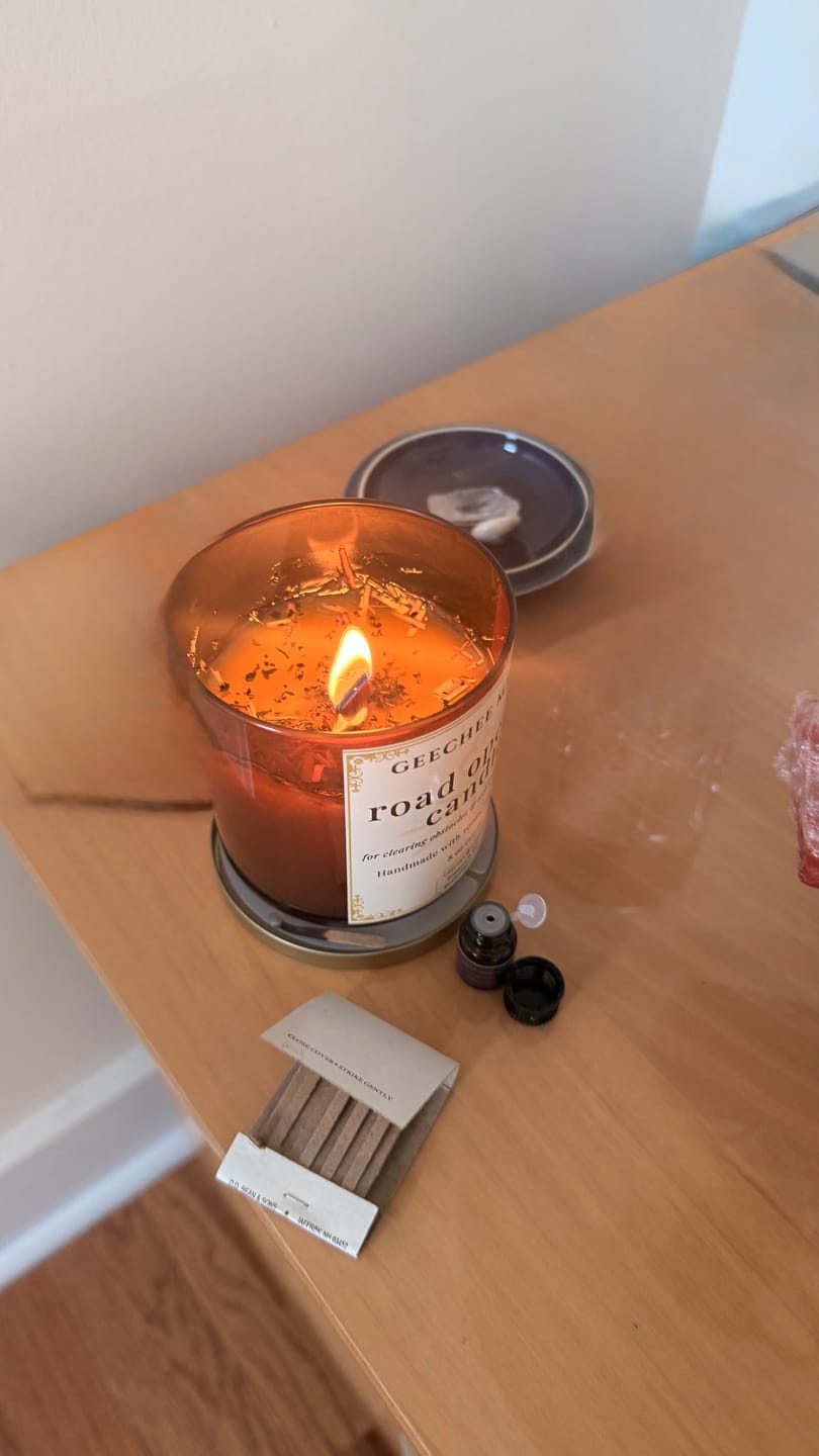 Customer photo review of Clear My Path. Fixed Road Opener Hoodoo Ritual Candle