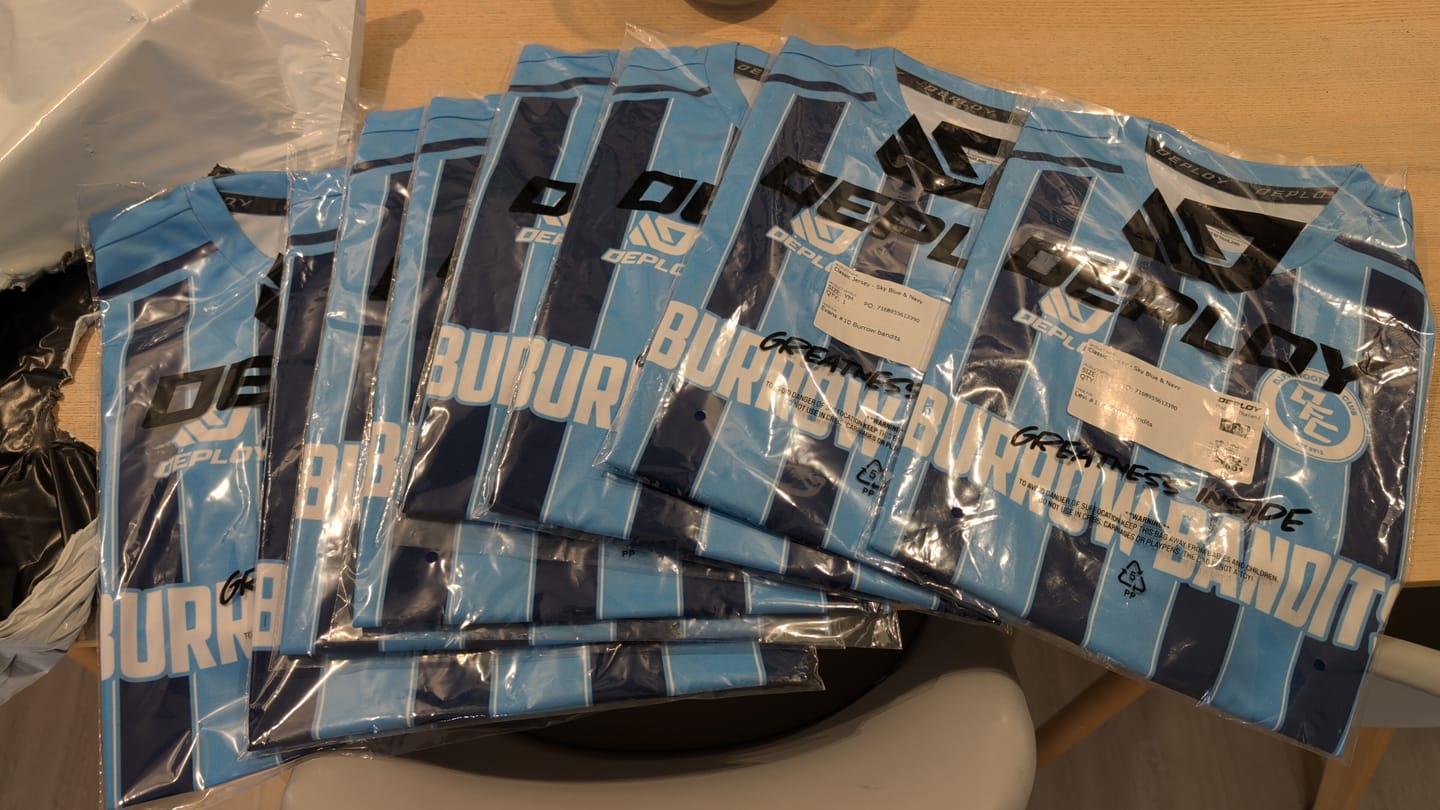 Customer photo review of Classic Jersey - Sky Blue & Navy